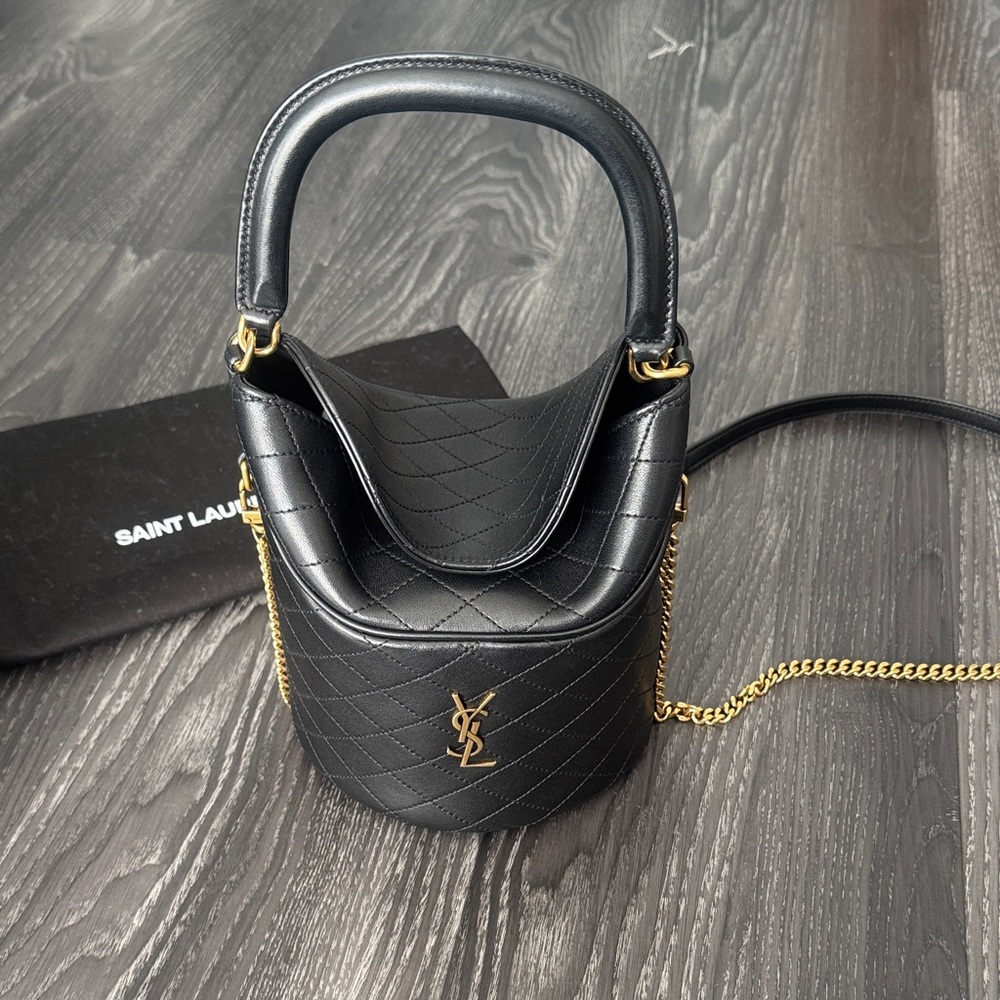 Saint Laurent Gaby mini bucket bag in lambskin